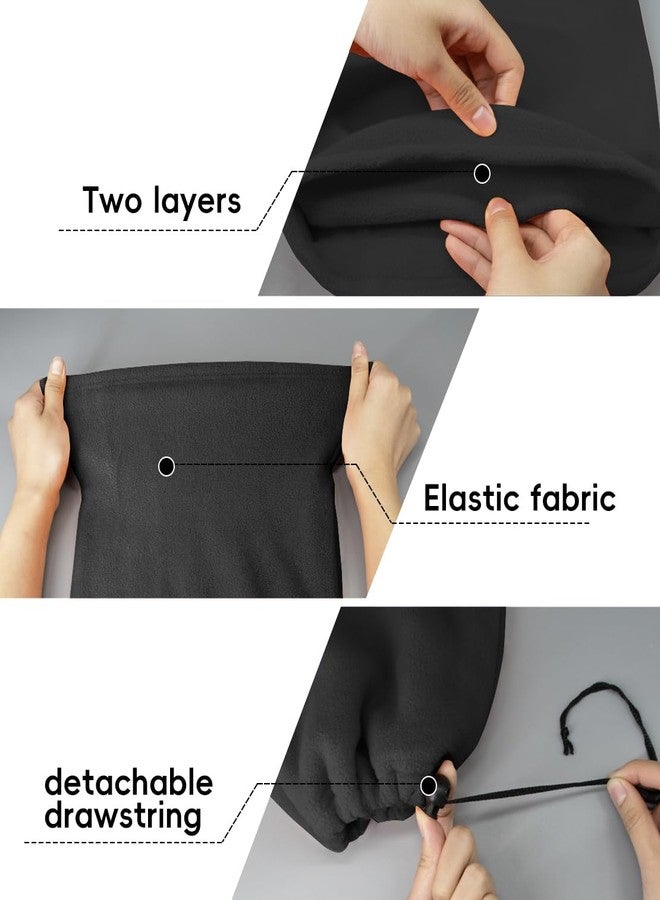 SRLLBBY Double-layer Polar Fleece Neck Gaiter, Winter Warmer Face Mask Cover, Cold Weather Windproof Scarf for Men Women (Black) - Image 4